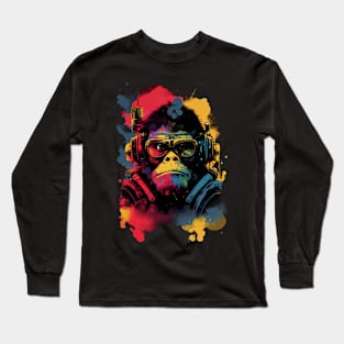 Anime Cyber Ape (Sci-Fi Ape Vintage Retro Future Design Cyberpunk Space Ape) Long Sleeve T-Shirt